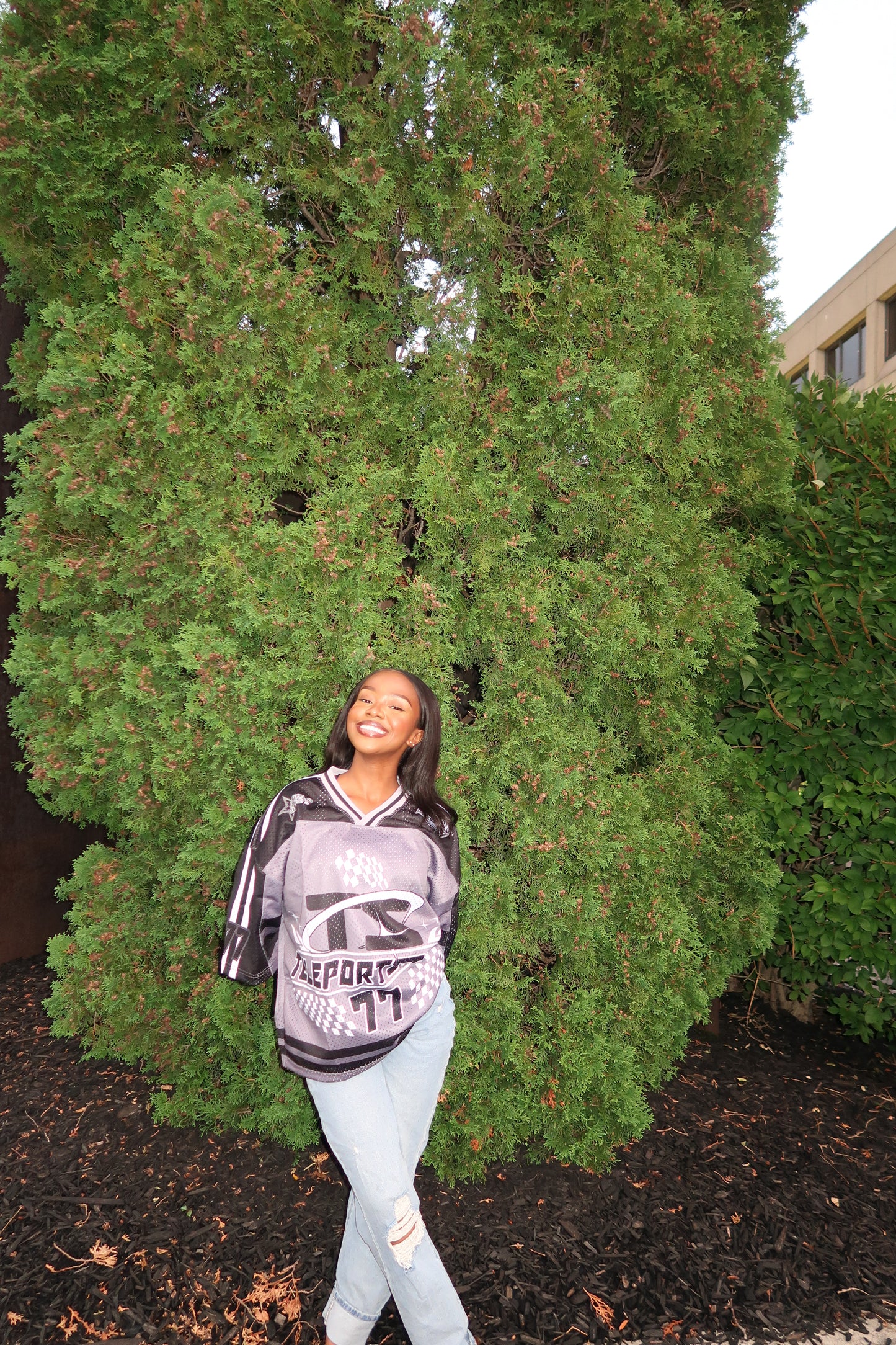 Oversized drop shoulder Mesh Jersey