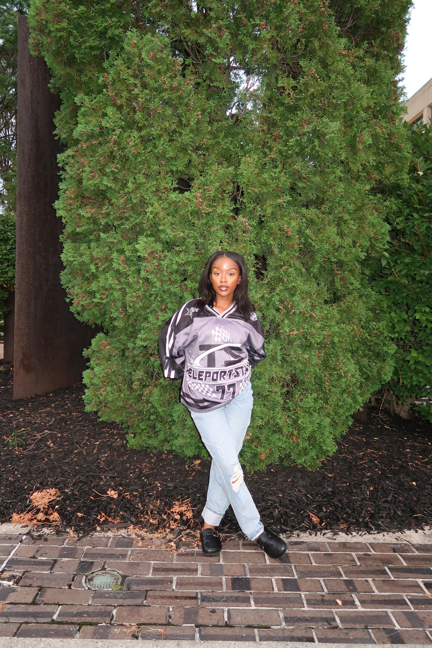 Oversized drop shoulder Mesh Jersey