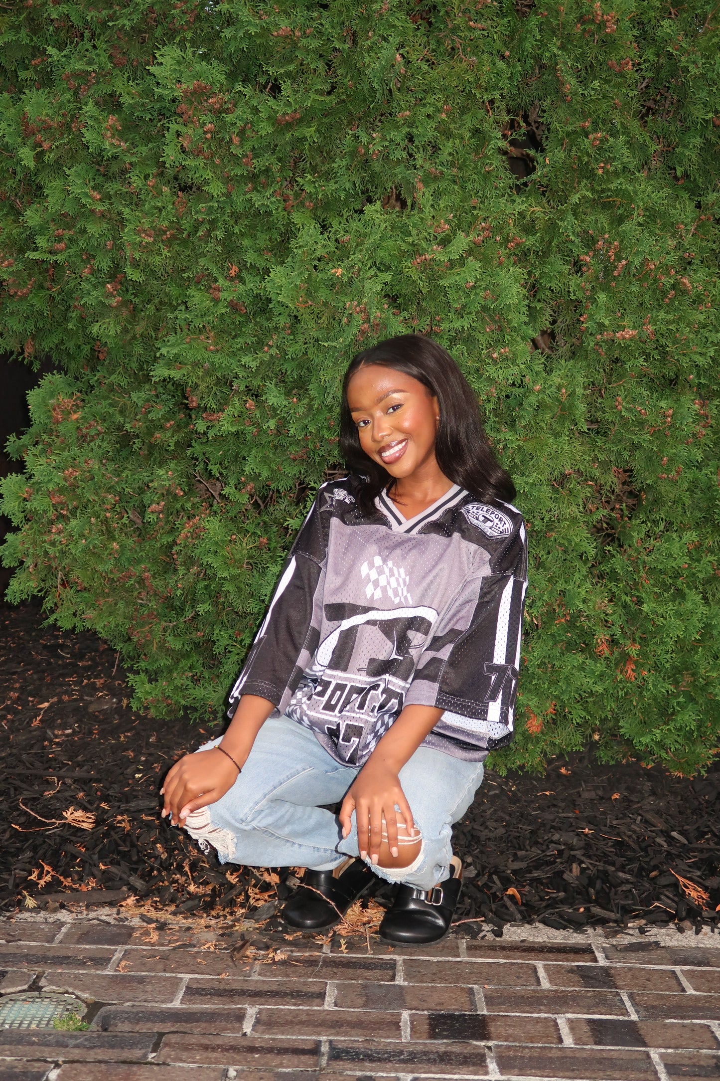 Oversized drop shoulder Mesh Jersey