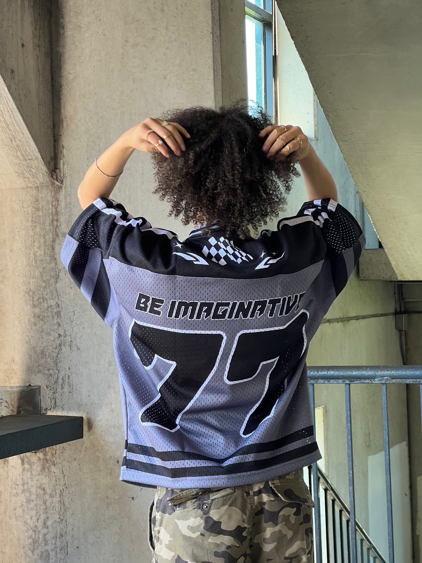 Oversized drop shoulder Mesh Jersey