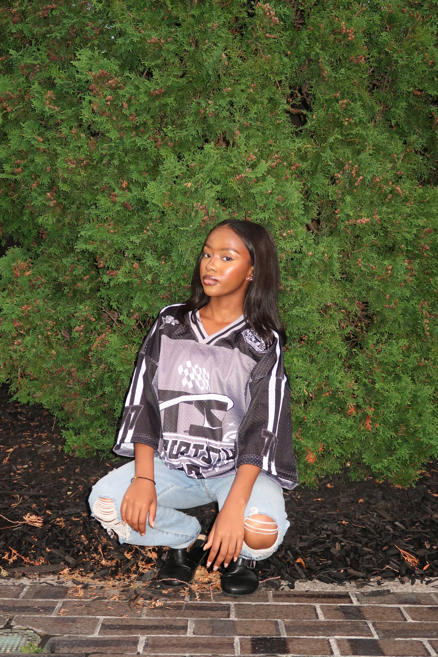 Oversized drop shoulder Mesh Jersey