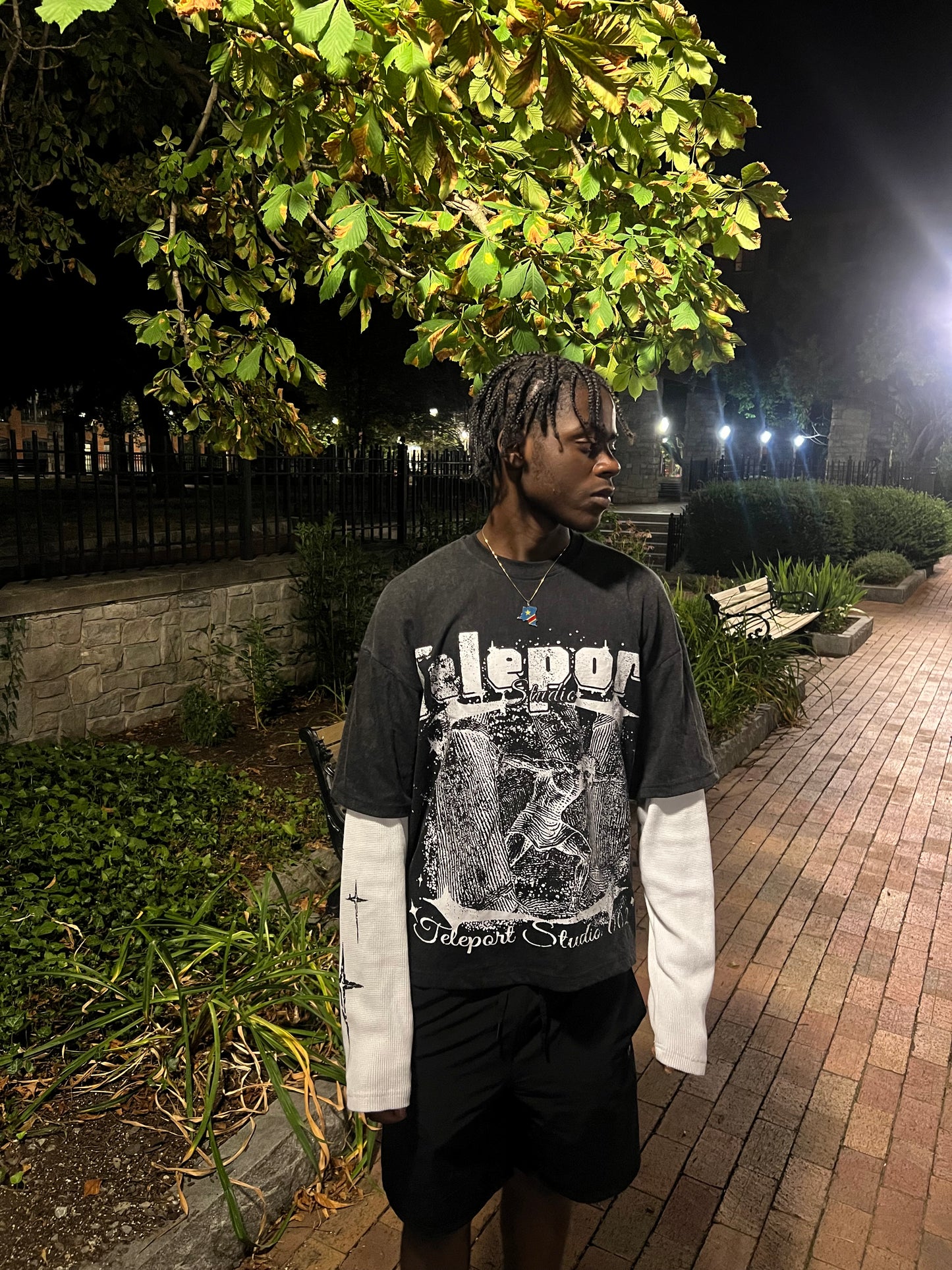 Boxy oversized double layer Tee|