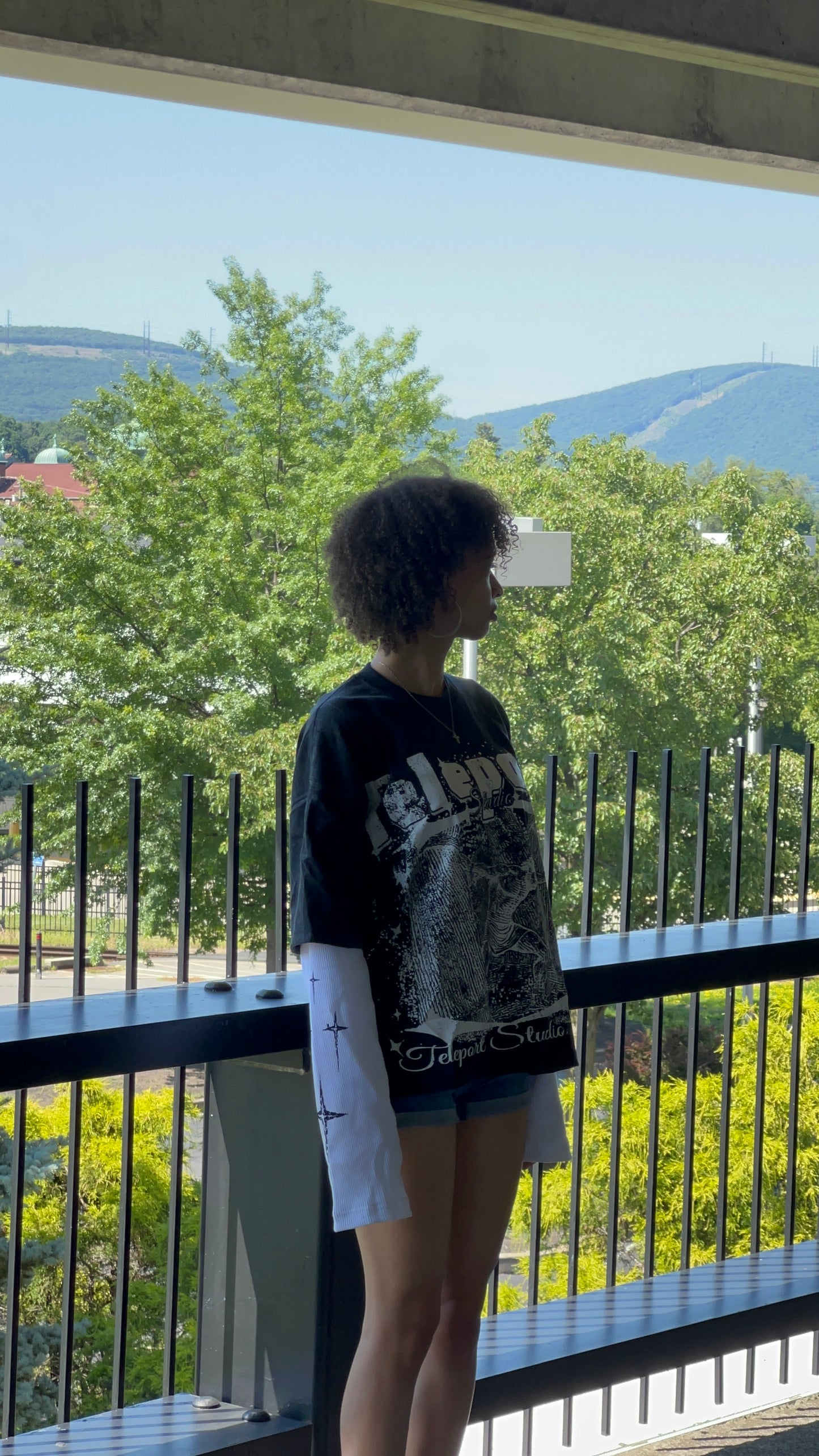 Boxy oversized double layer Tee|