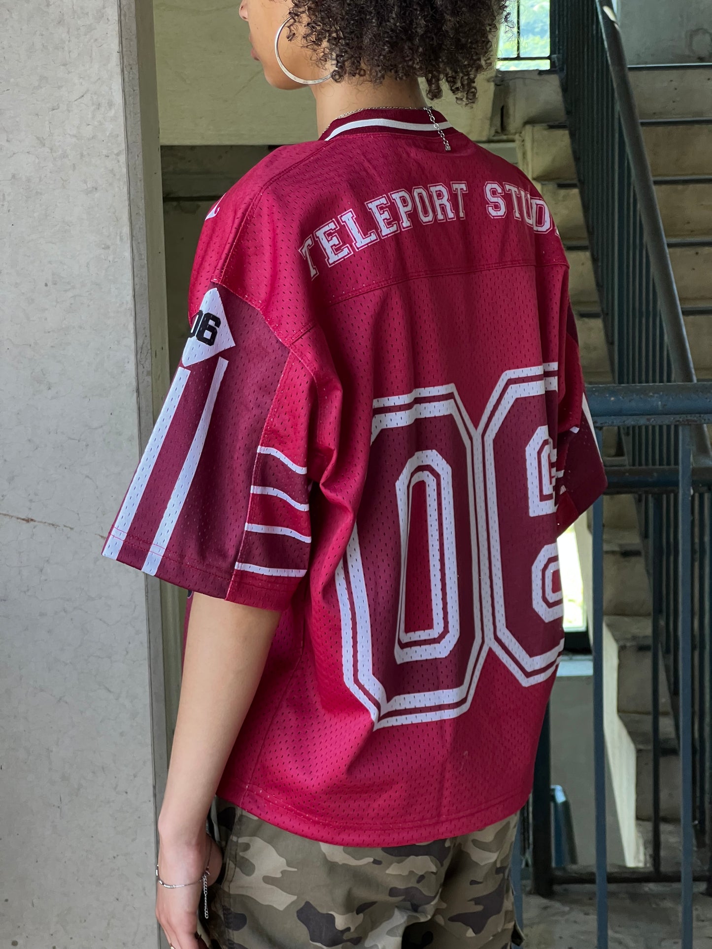 Oversized Drop Shoulder Mesh Jersey