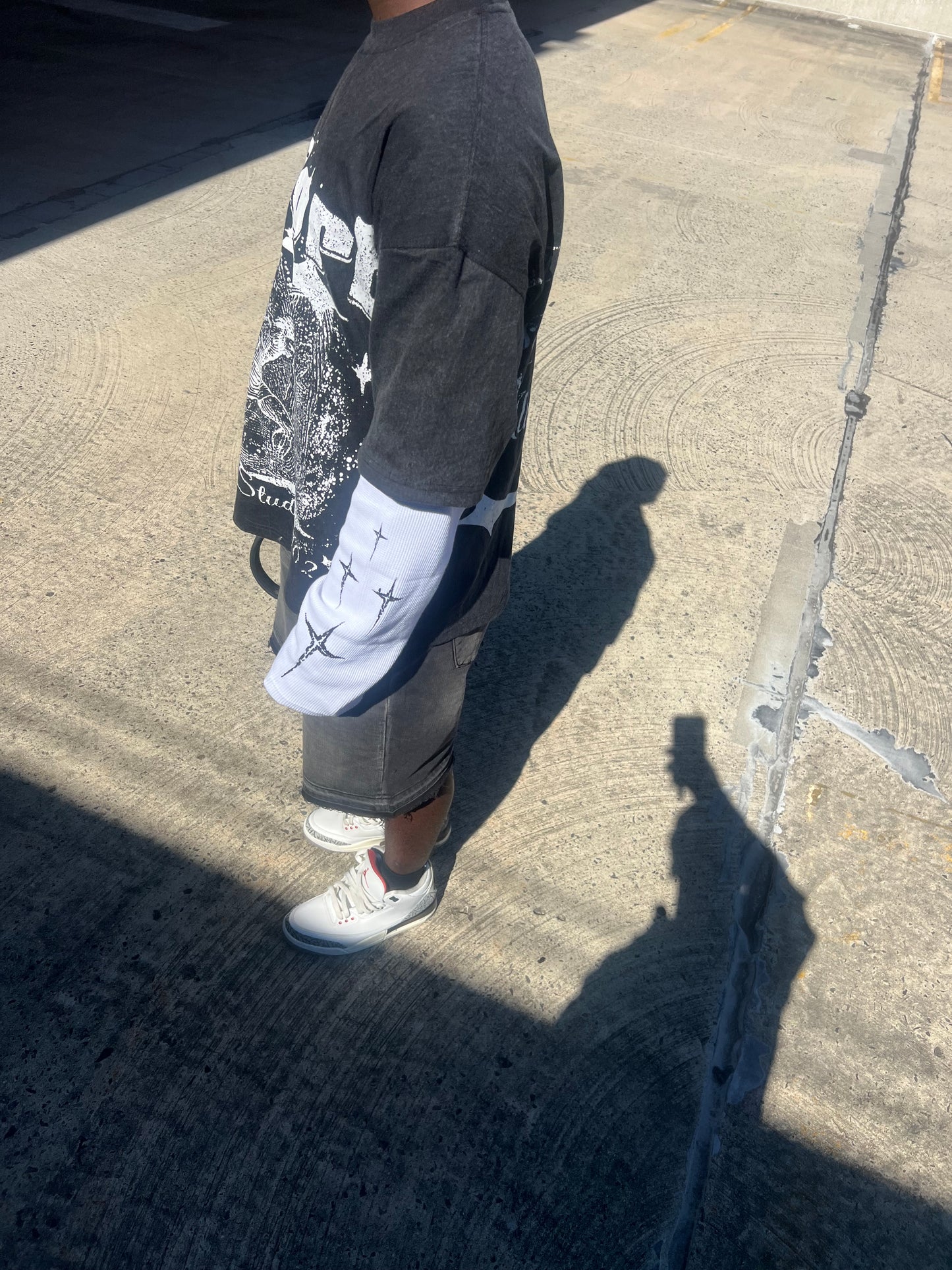 Boxy oversized double layer Tee|