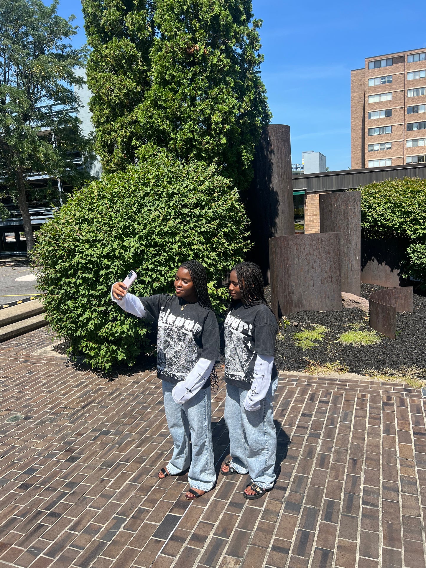 Boxy oversized double layer Tee|